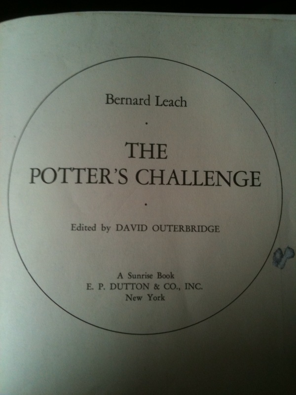 The Potter's Challenge by Bernard Leach Title Page